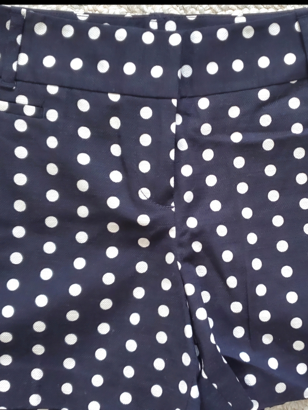 LOFT Black and White Polka Dot High-Waist Shorts